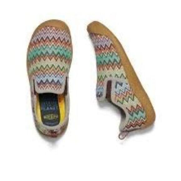 Keen Howser Canvas Slip On Shoes Sz 8 Chevron/Plaza Taupe - Picture 1 of 11